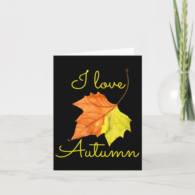 Fall Leaf Autumn September  Card (Front)