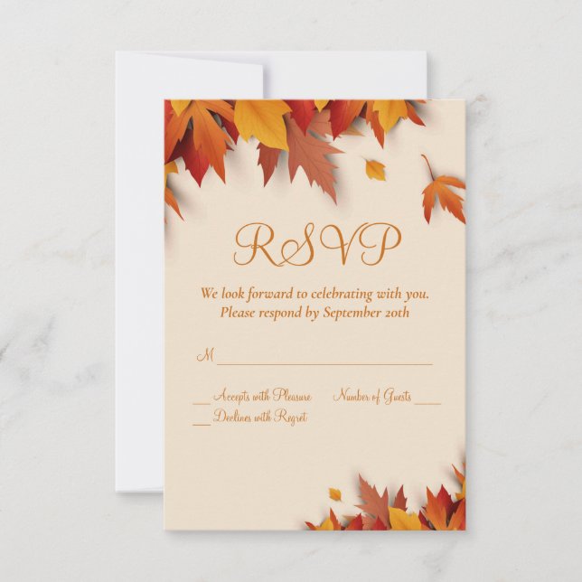 Fall Leaf Classic RSVP Card (Front)