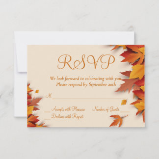 Fall Leaf Classic RSVP Card - Horizontal