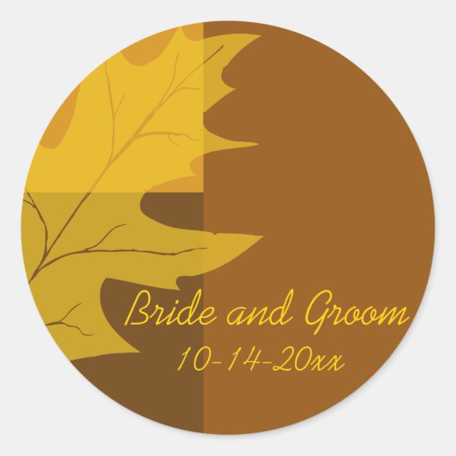 Fall Leaf Colour Block Wedding Envelope Seals (Front)