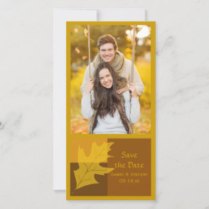 Fall Leaf Colour Block Wedding Save the Date