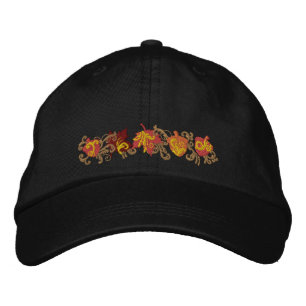 Fall Leaf Filigree Embroidered Hat