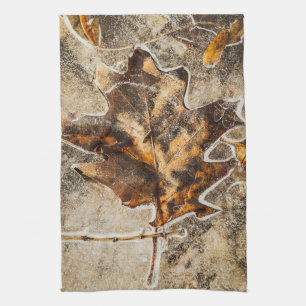 Fall Leaf Frozen Marsh Nature Tea Towel