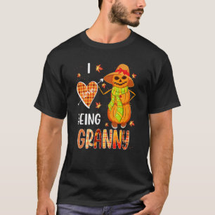 Fall Leaf Granny Pumpkin Snowman Thanksgiving Autu T-Shirt
