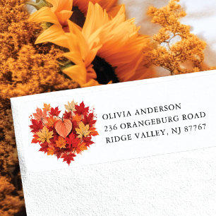 Fall Leaf Heart Return Address