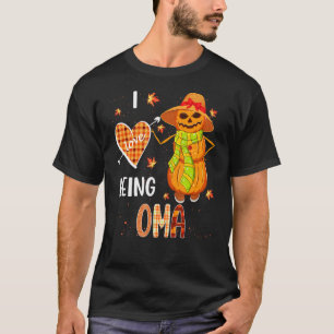 Fall Leaf Oma Pumpkin Snowman Thanksgiving Autumn T-Shirt