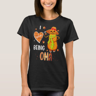 Fall Leaf Oma Pumpkin Snowman Thanksgiving Autumn  T-Shirt