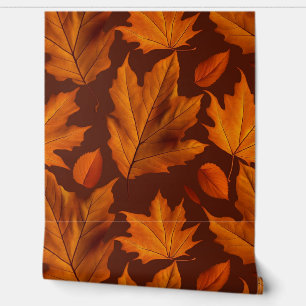 Fall Leaf Pattern Design in Autumn Colours Wallpaper
