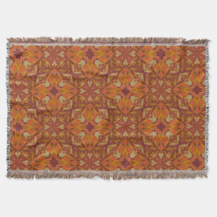 Fall Leaf Pattern Throw Blanket