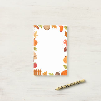 Fall Leaf Pumpkin Autumn Pattern Post-it Notes
