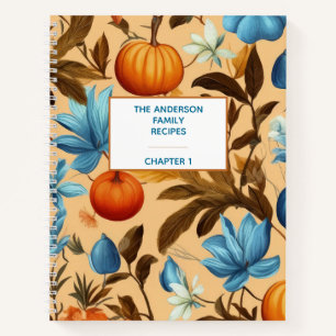 Fall Leaf Pumpkin Design Family Recipe Book