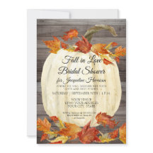 Fall Leaf Pumpkin Rustic Watercolor Bridal Shower