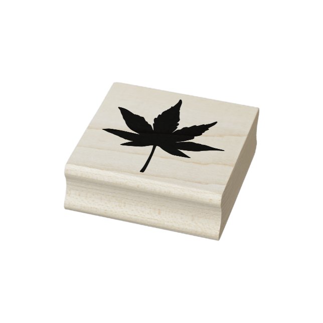 Fall Leaf Silhouette Art Rubber Stamp (Stamp)