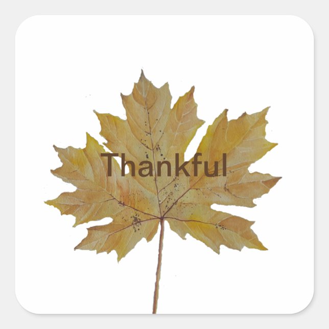 Fall leaf thankful watercolor Sticker (Front)