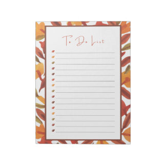 Fall Leaf To Do List Notepad