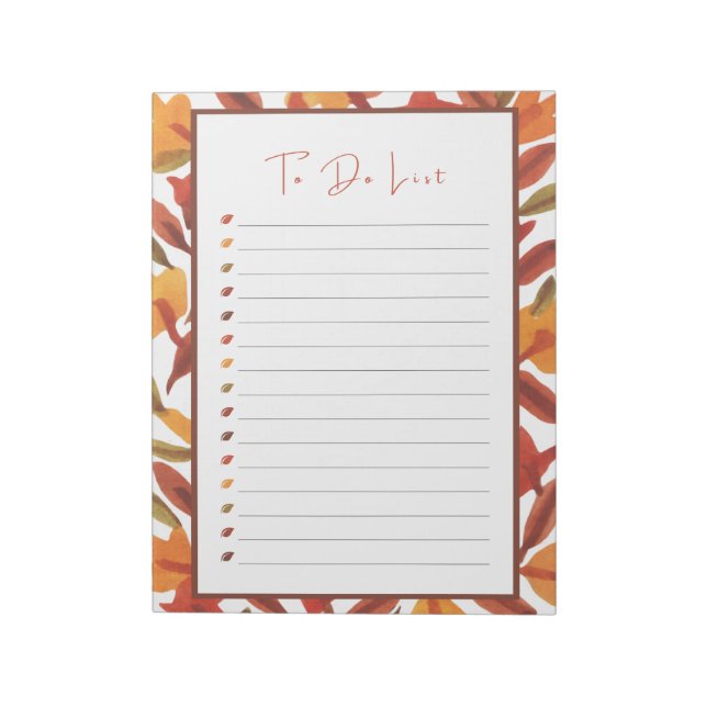 Fall Leaf To Do List Notepad (Rotated)