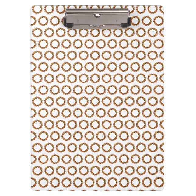 Fall Leaf Wreath Circle Clipboard (Front)