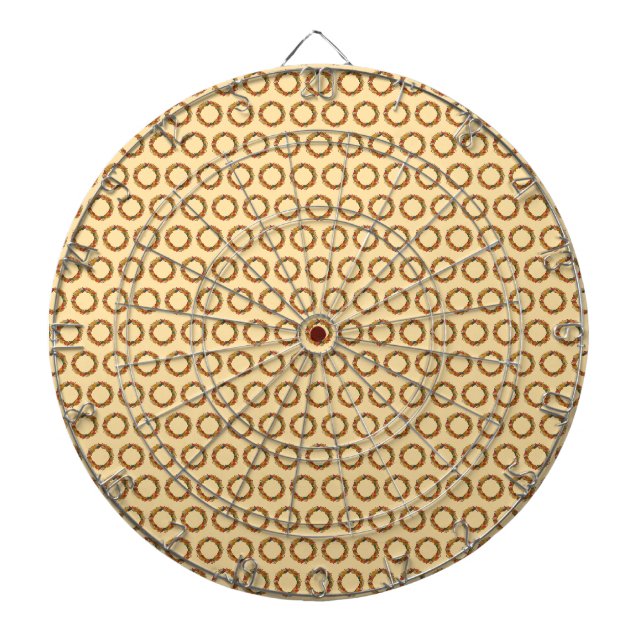Fall Leaf Wreath Circle Dartboard (Front)