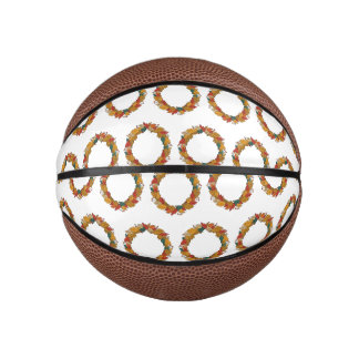 Fall Leaf Wreath Circle Mini Basketball