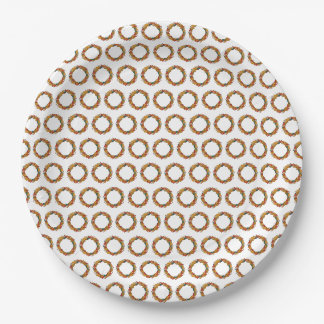 Fall Leaf Wreath Circle Paper Plate
