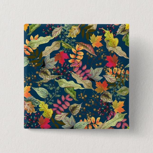 Fall Leaves 15 Cm Square Badge (Front)