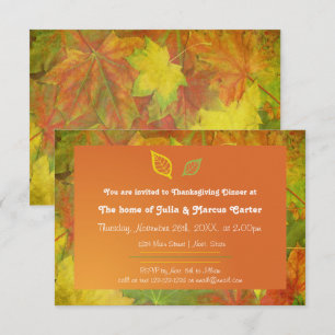 Fall Leaves - 3x5 Thanksgiving Dinner Invite