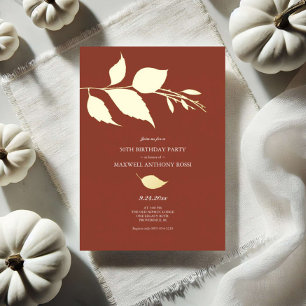 Fall Leaves 50th Birthday Invitations