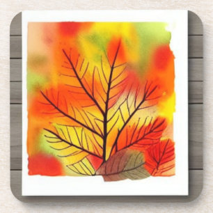 Fall leaves a splash of colour for coaster