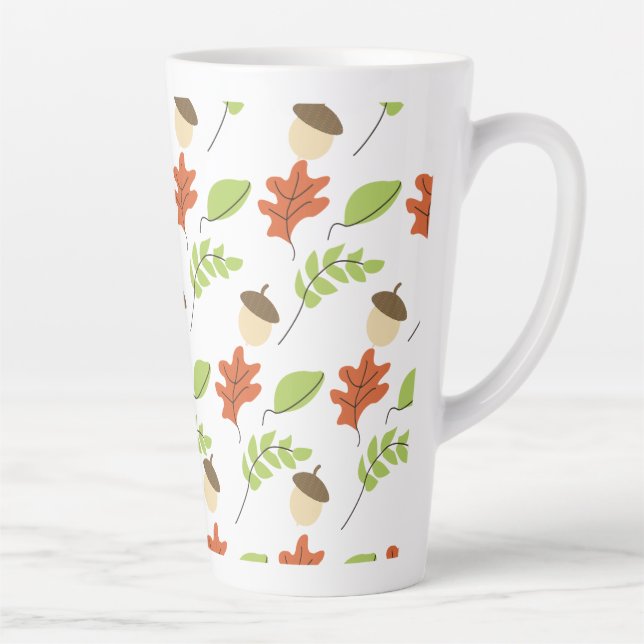 Fall Leaves Acorn Seasonal Latte Mug (Right)