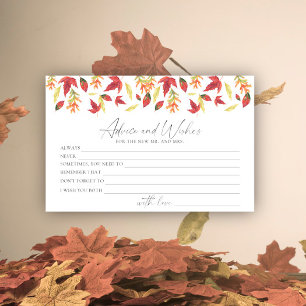 Fall leaves - advice and wishes bridal shower stationery