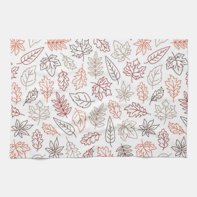 Fall Leaves Aesthetic Kitchen Towel (Horizontal)
