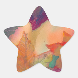 Fall Leaves along the coast in New England Star Sticker