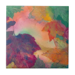 Fall Leaves along the coast in New England Tile