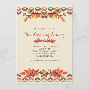 Fall Leaves and Acorns Invitation
