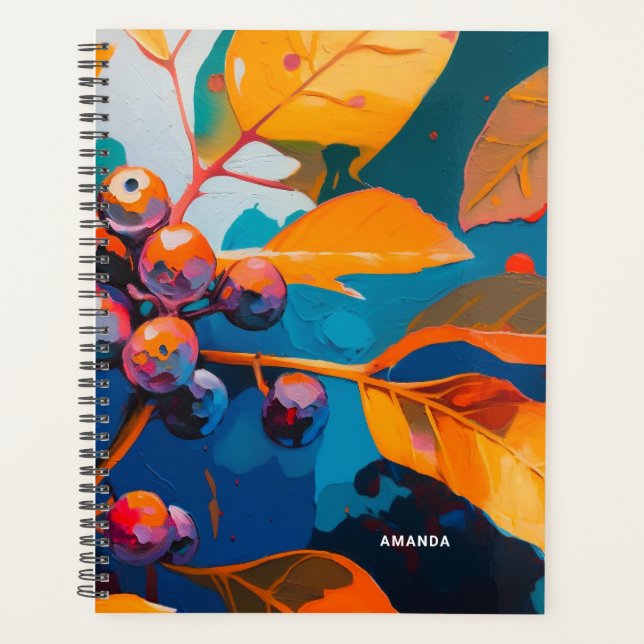 Fall leaves and berry. Abstract autumn floral  Planner (Front)