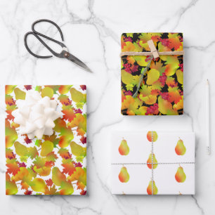 Fall Leaves and Fruit Wrapping Paper