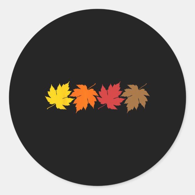 Fall Leaves And October Autumn  Classic Round Sticker (Front)