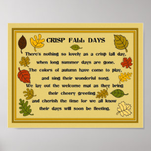 Fall Leaves and Poem Poster