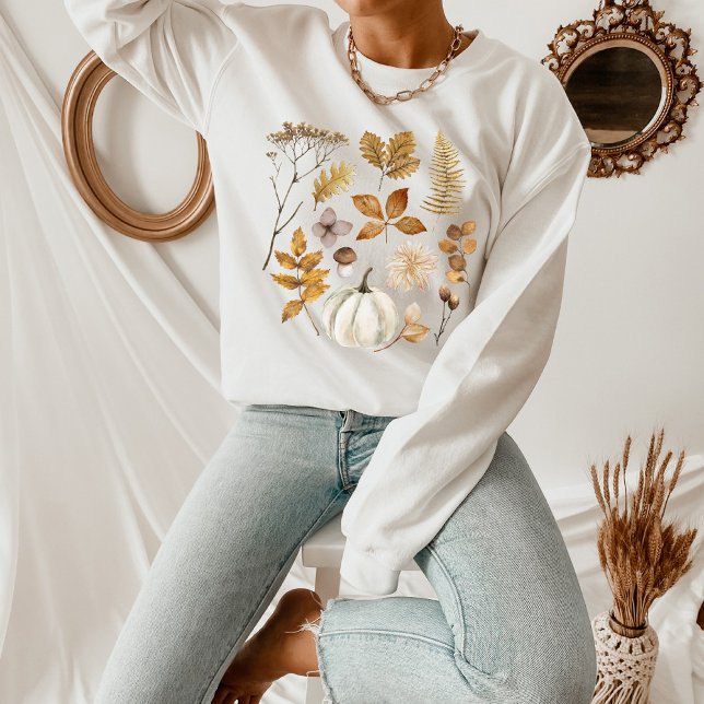 Fall Leaves and Pumpkin  Sweatshirt (Creator Uploaded)