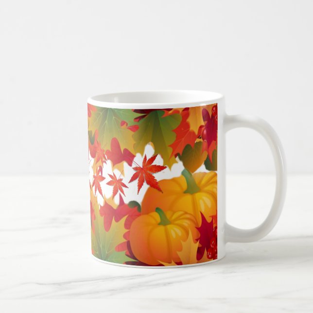 Fall Leaves and pumpkins Coffee Mug (Right)
