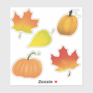 Fall leaves and pumpkins mini stickers 