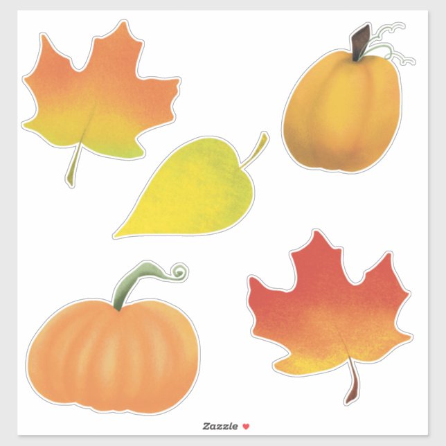 Fall leaves and pumpkins sticker pack (Sheet)