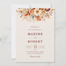 Fall Leaves Autumn Botanical Watercolor Wedding