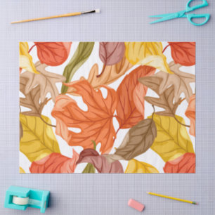 Fall Leaves Autumn Colourful Seasonal Botanical Tissue Paper