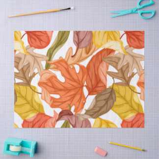 Fall Leaves Autumn Colourful Seasonal Botanical Tissue Paper