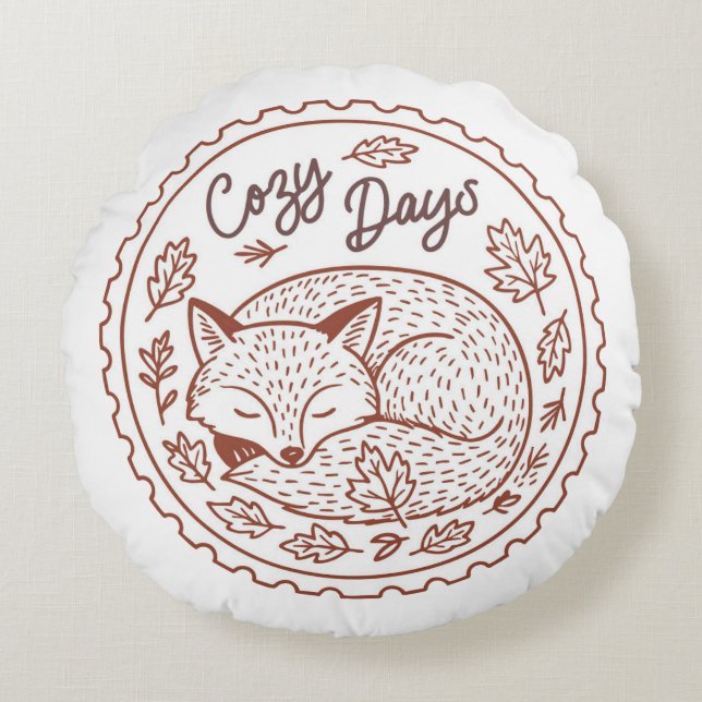 Fall Leaves Autumn Nature Round Pillow (Front)