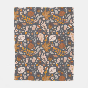 Fall Leaves, Autumn night's seamless pattern Fleece Blanket