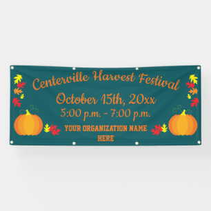 Fall Leaves Autumn Pumpkin Harvest Festival Banner