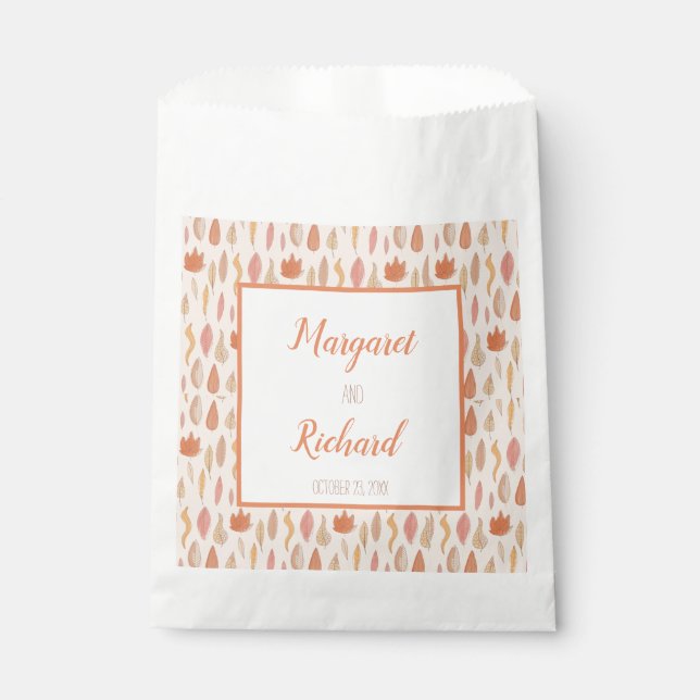 Fall Leaves Autumn Wedding Favour Bags (Front)