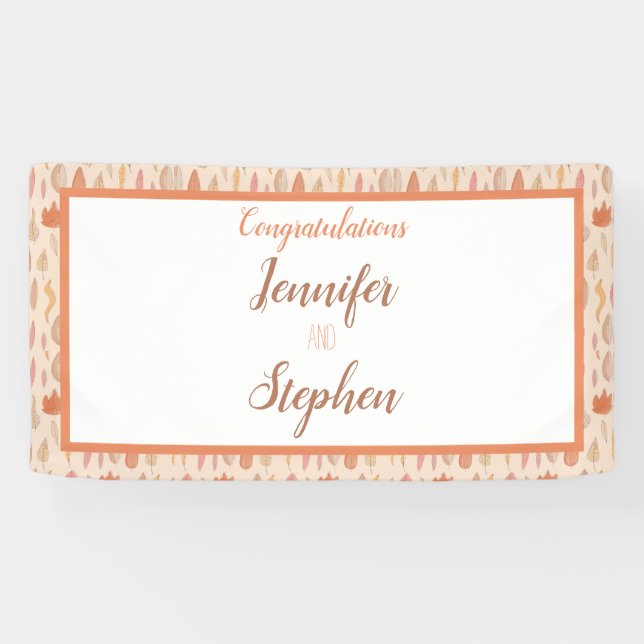 Fall Leaves Autumn Wedding Invitation Banner (Horizontal)